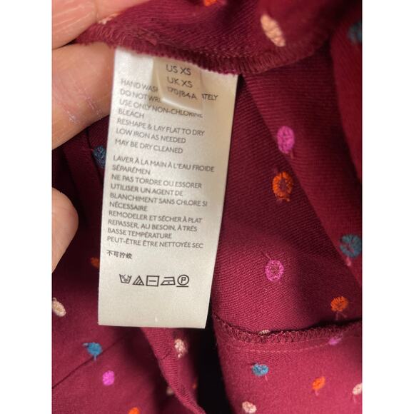 Anthropologie Maeve Multicolored‎ Dottie Embroidered Blouse Size XS - Picture 9 of 10